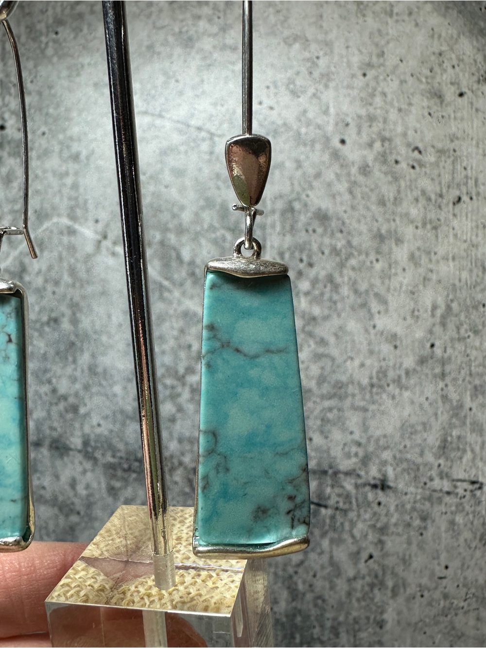 RLM SoHo Robert Lee Morris Pierced Earrings Turquoise Dangle - Picture 4 of 6